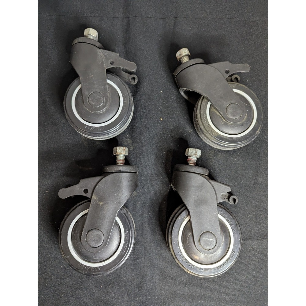 4‎ lot Schioppa casters wheels 412/414 3" no brakes black swivel